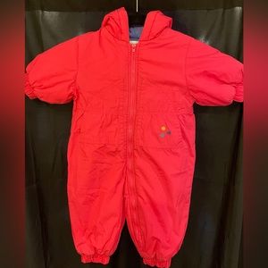 Vintage 90s Gymboree Rainbow Tag Baby Girl Pink Snowsuit size NB/INF.  EUC